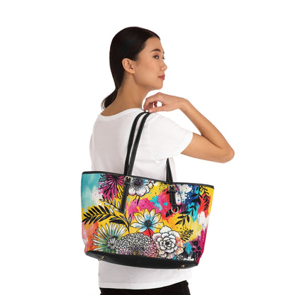 PU Leather Shoulder Bag - Flowers - LucyKay store