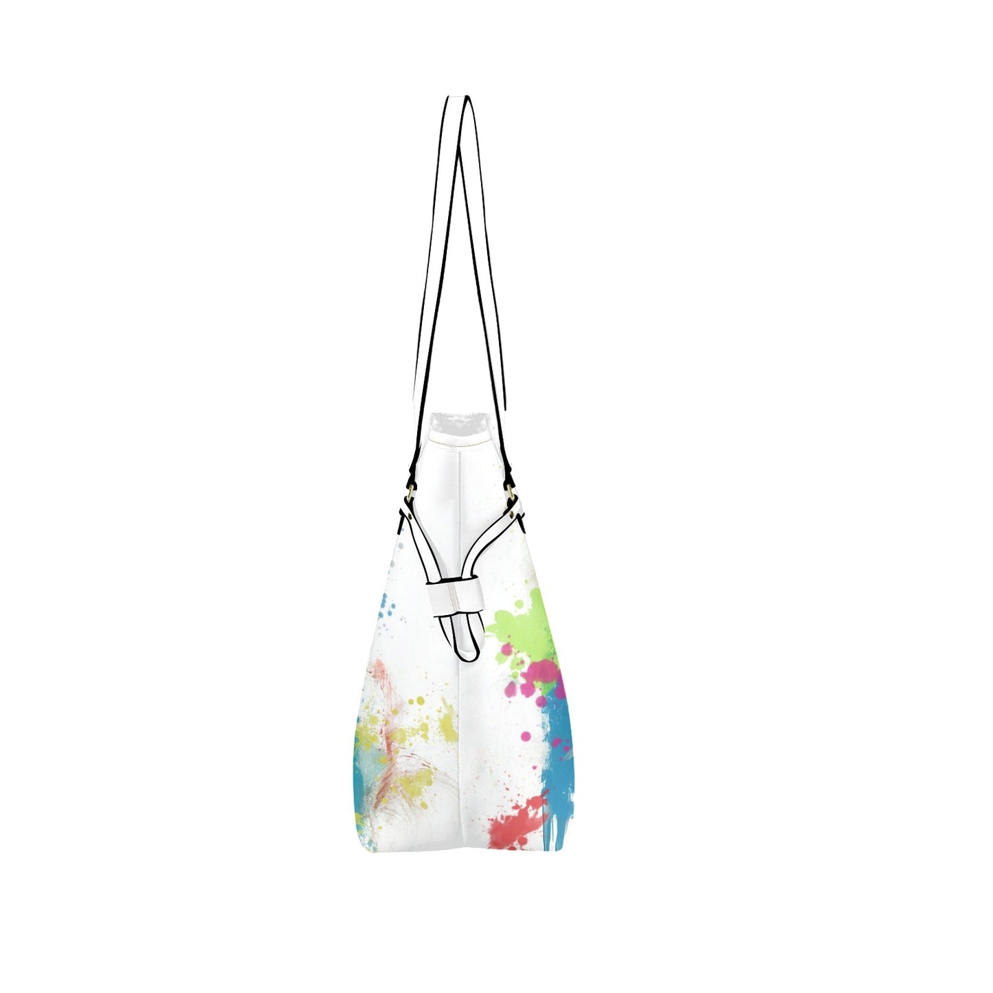PU Leather Tote Bag with Vibrant Woman Portrait - LucyKay store
