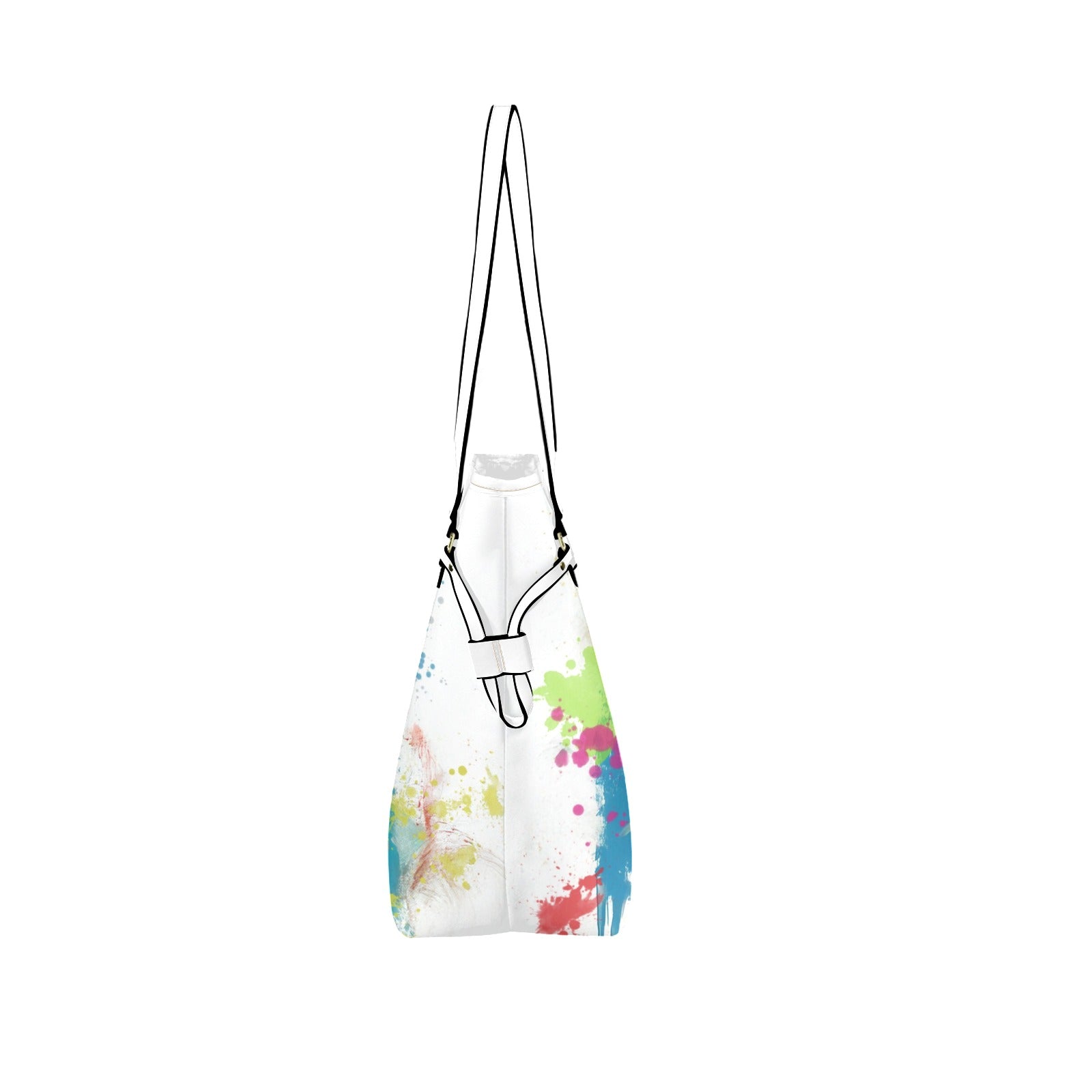 PU Leather Tote Bag with Vibrant Woman Portrait - LucyKay store