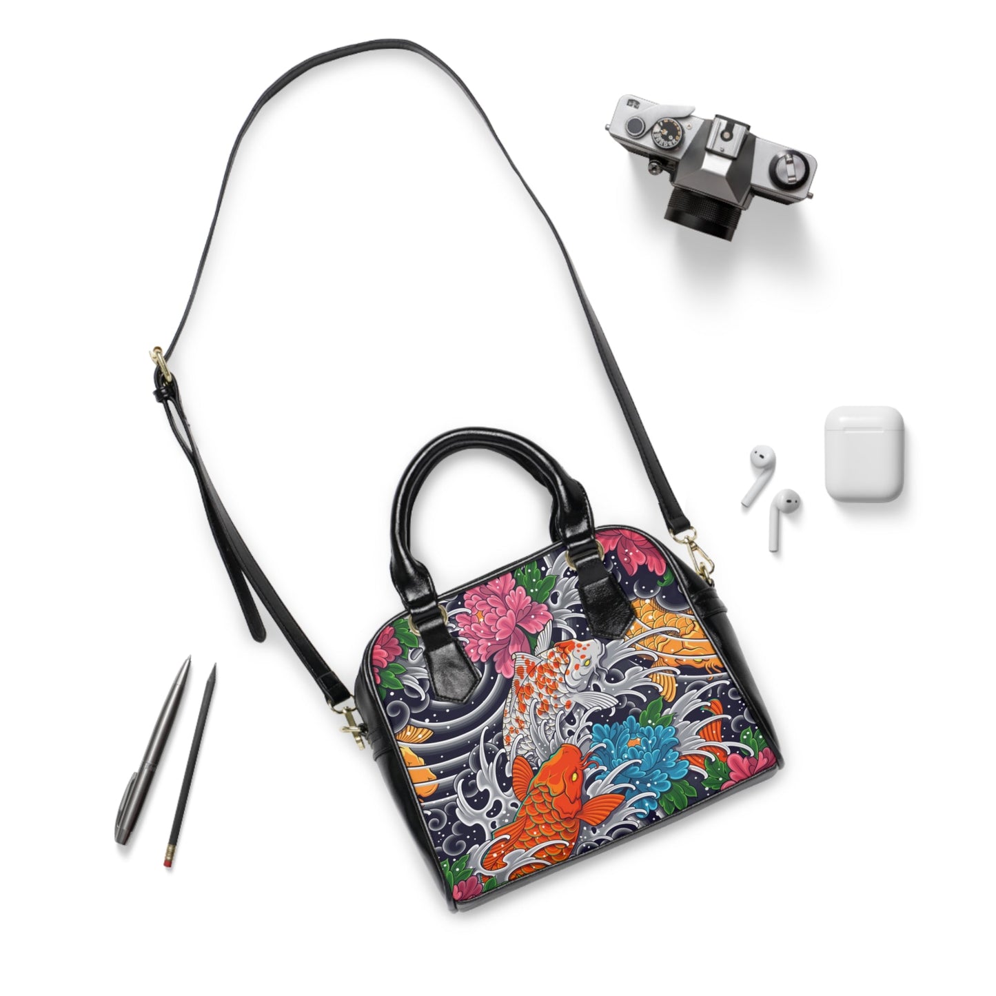 PU LeatherShoulder Handbag - Japanese Art - LucyKay store
