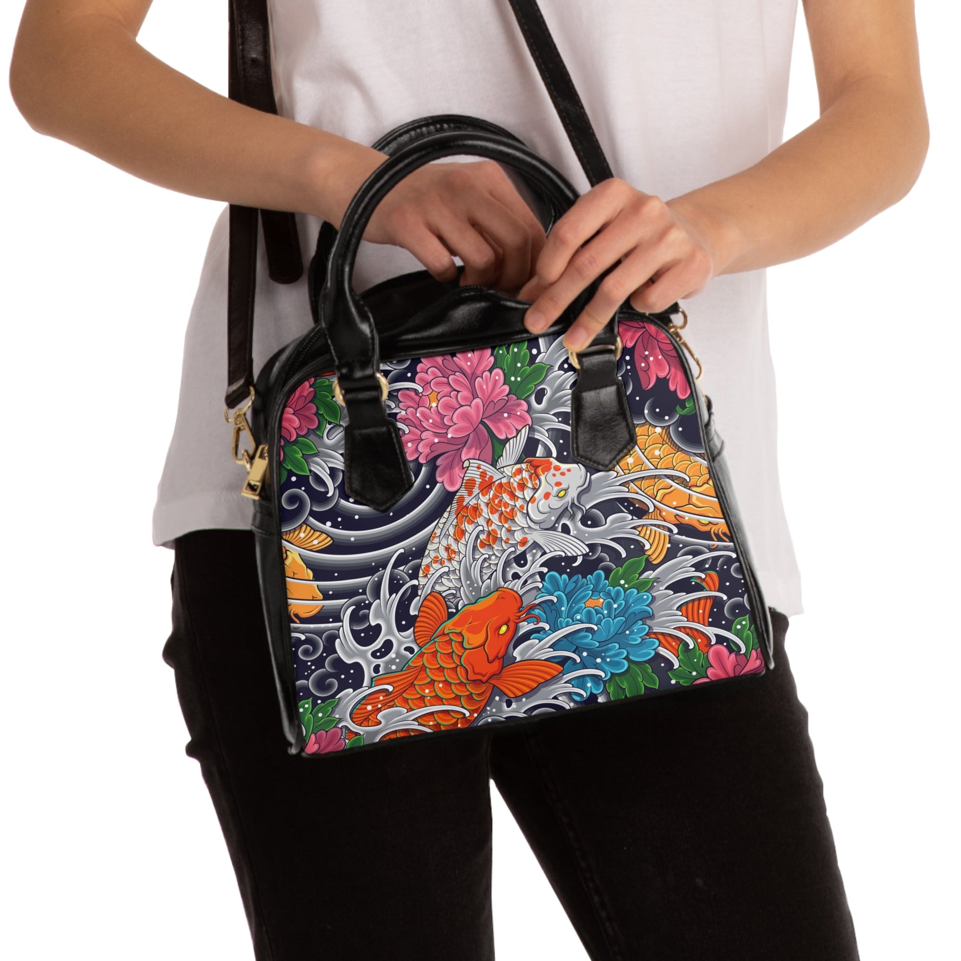 PU LeatherShoulder Handbag - Japanese Art - LucyKay store
