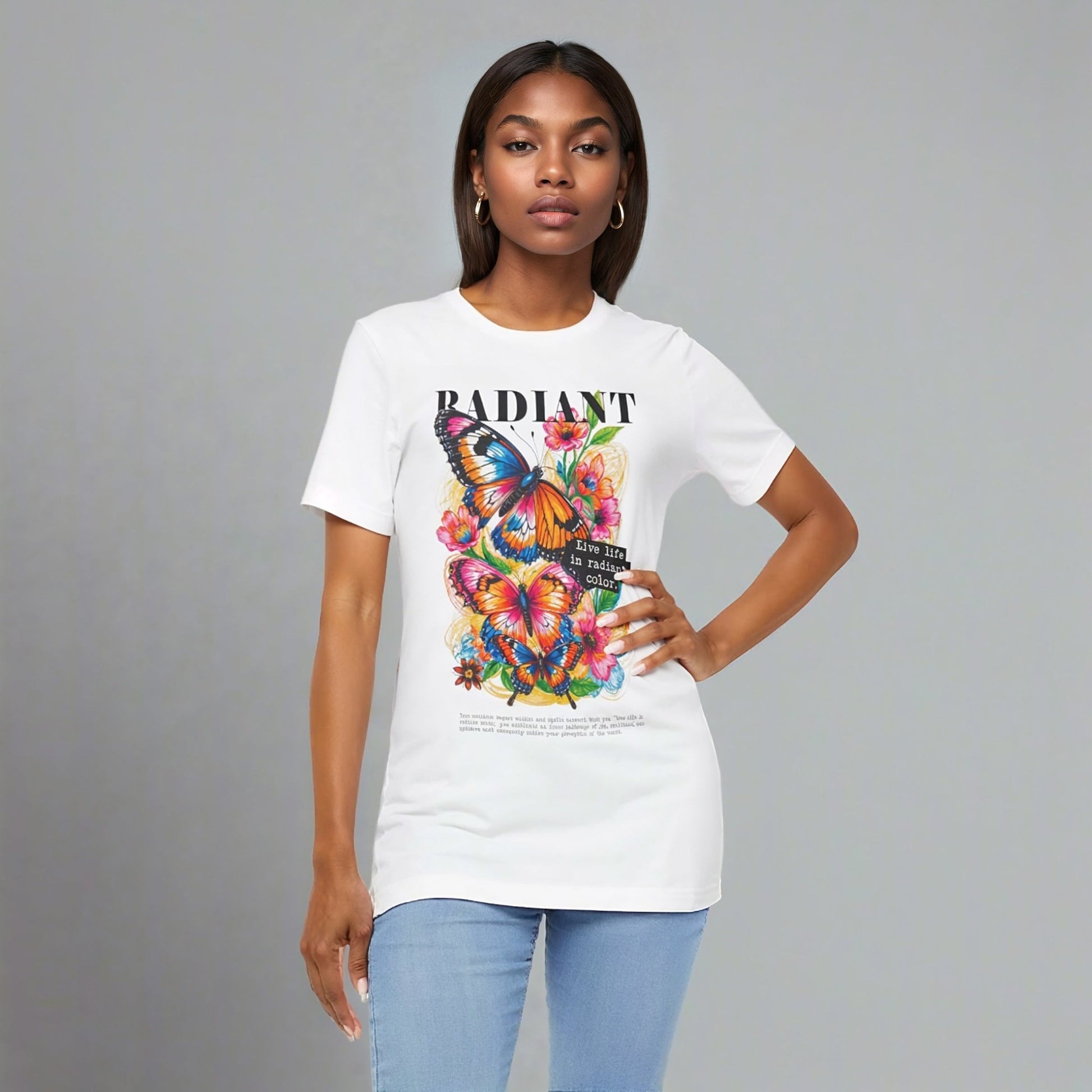 Butterfly Sketch T-Shirt | Colorful Positive Quote Graphic Tee - LucyKay store
