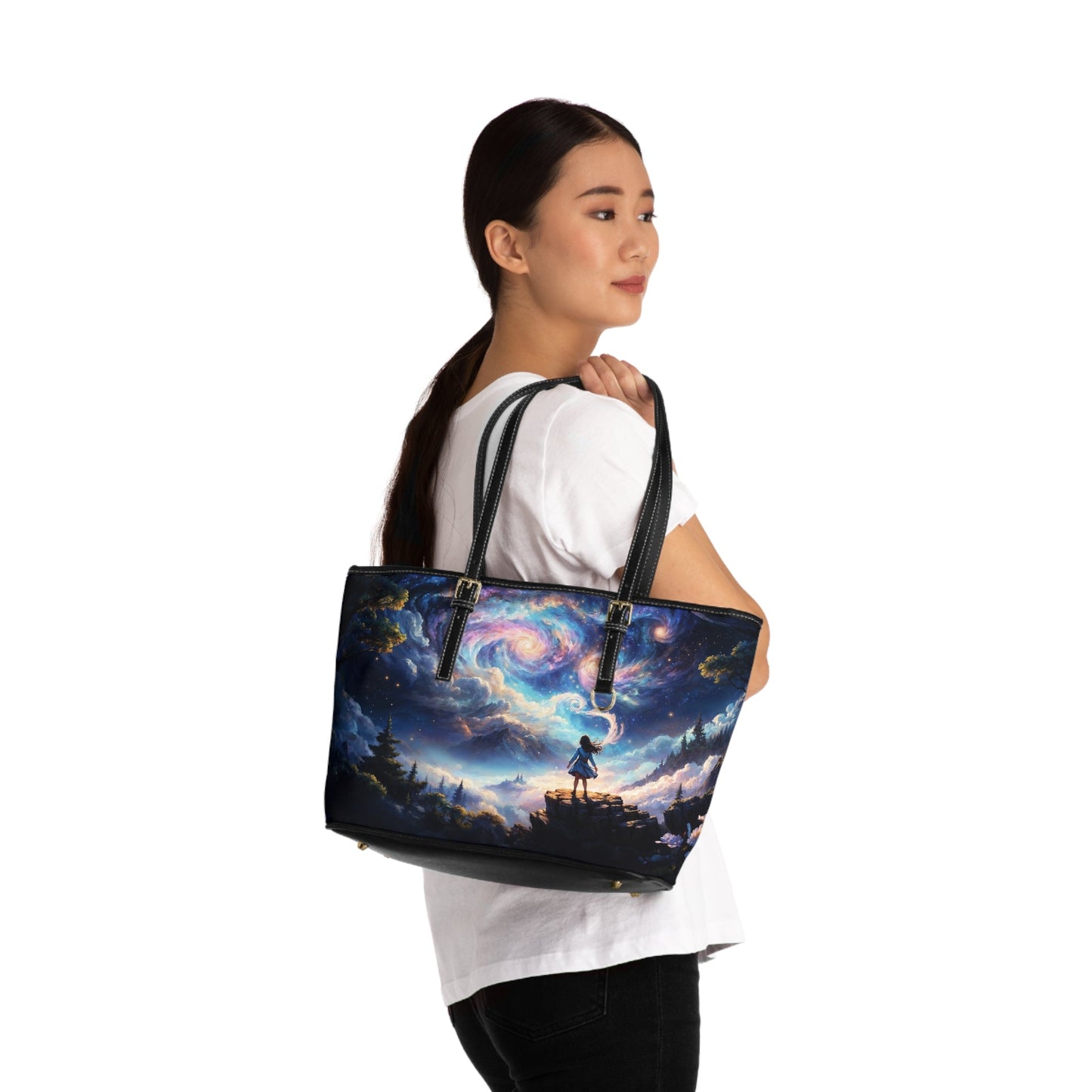 Shoulder Bag - Dreamy Landscape Painting with Little Girl - LucyKay store