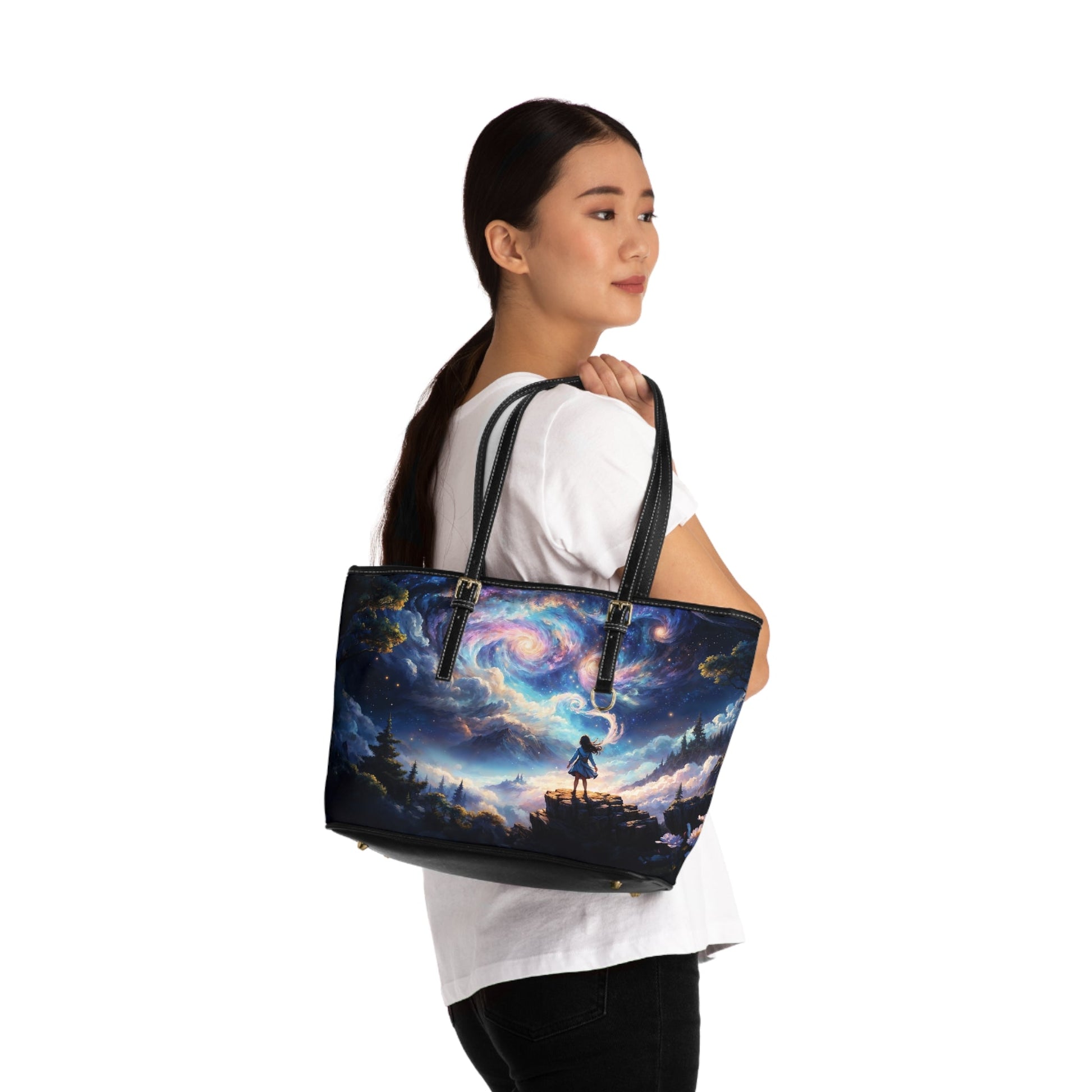 Shoulder Bag - Dreamy Landscape Painting with Little Girl - LucyKay store