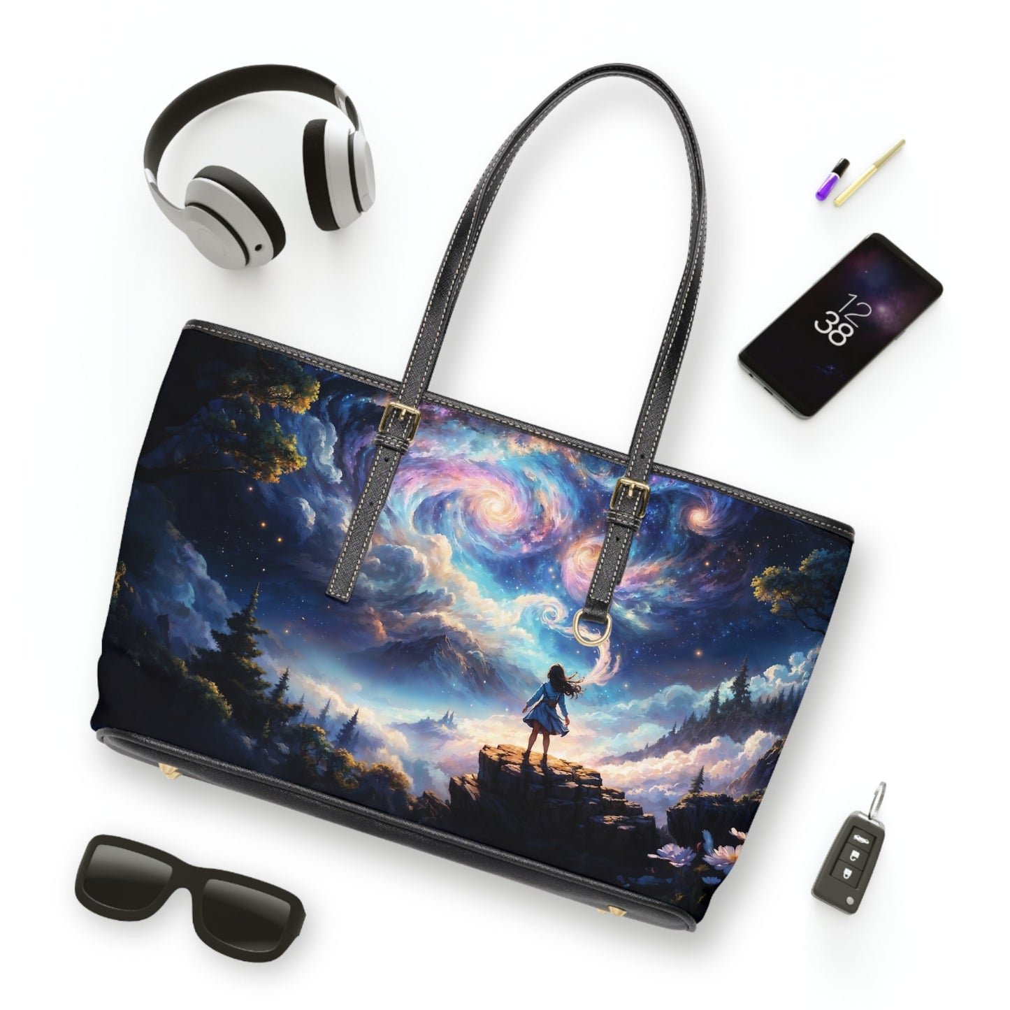Shoulder Bag - Dreamy Landscape Painting with Little Girl - LucyKay store