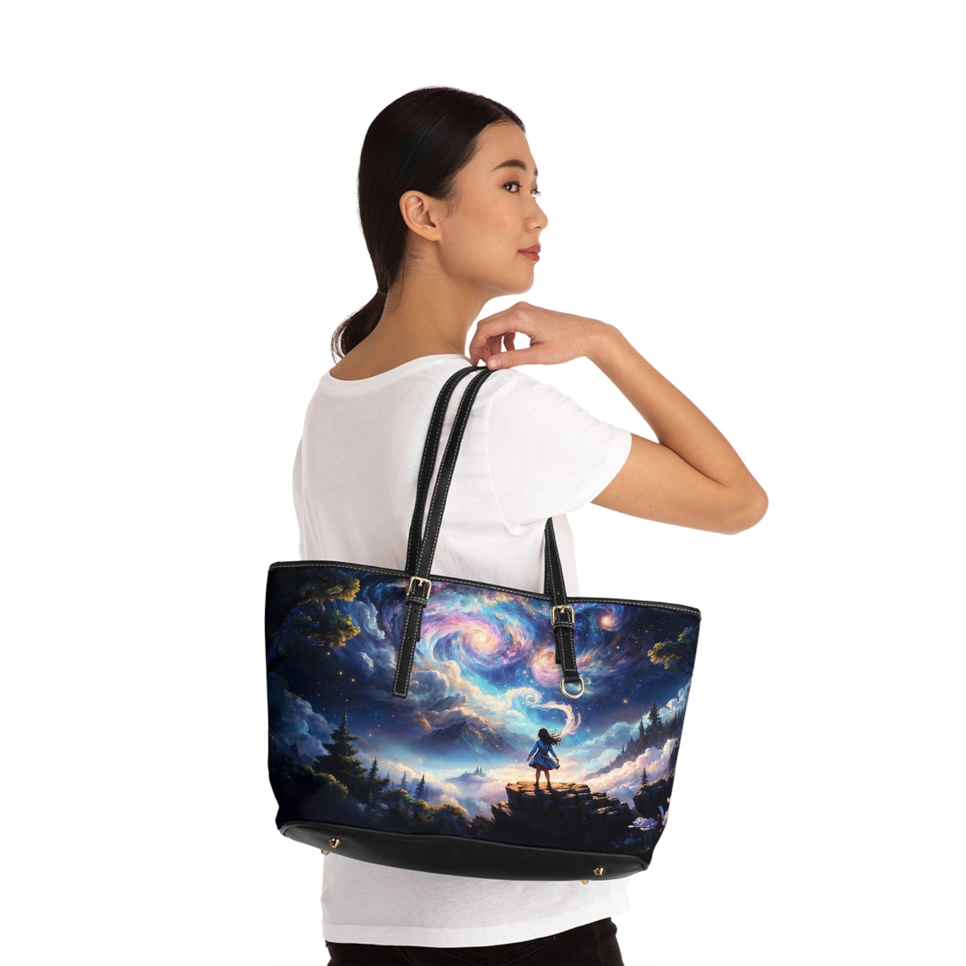Shoulder Bag - Dreamy Landscape Painting with Little Girl - LucyKay store
