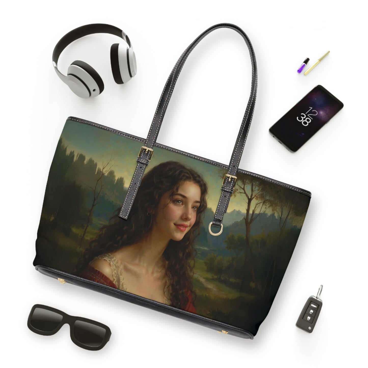 Shoulder Bag - Renaissance Style Mysterious Woman Painting - LucyKay store