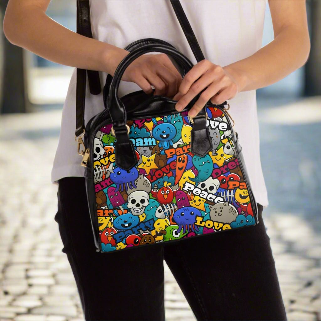 Cartoon Pop Art Shoulder Bag - Double - Sided Print - LucyKay store