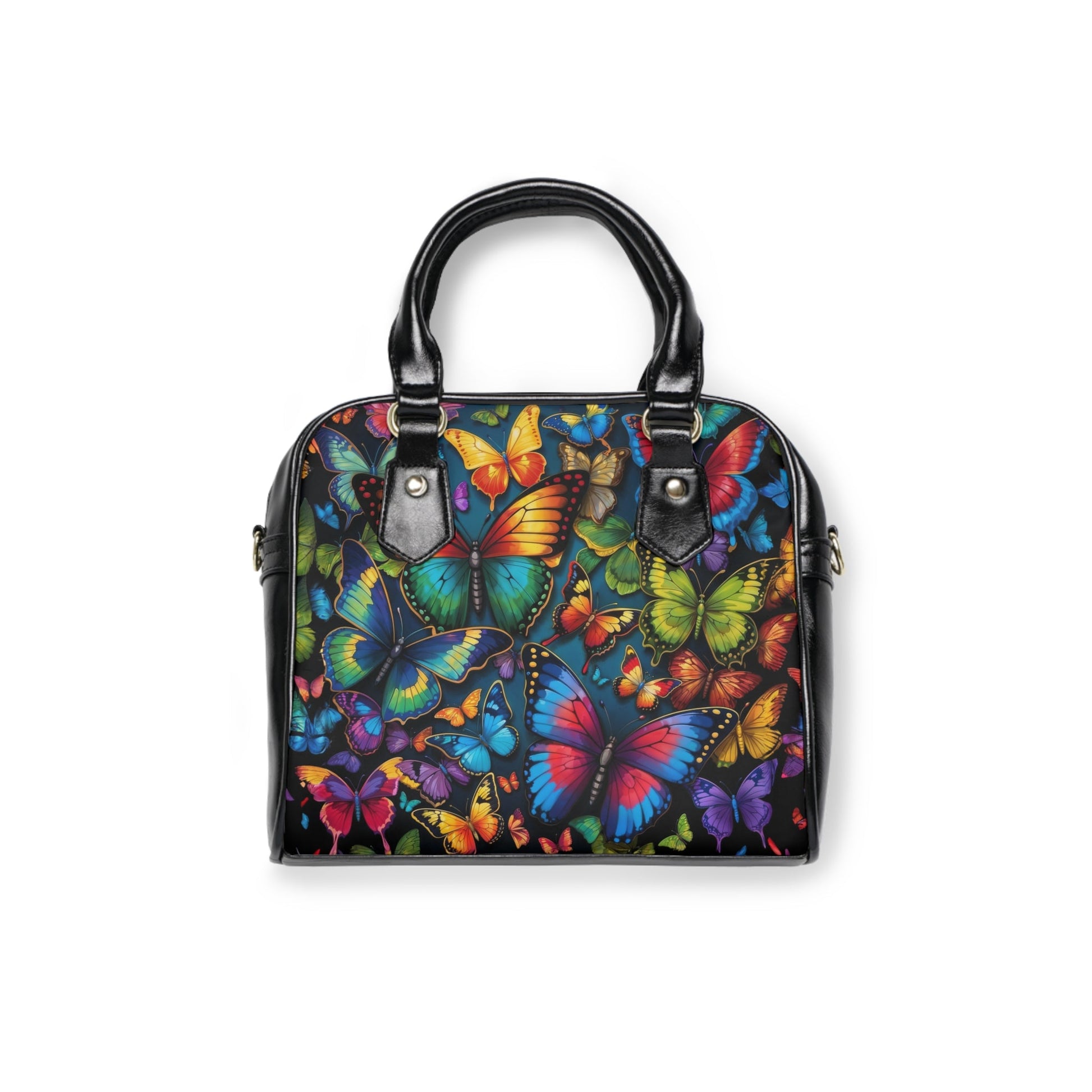 Shoulder Handbag - Vibrant Butterfly Print - LucyKay store