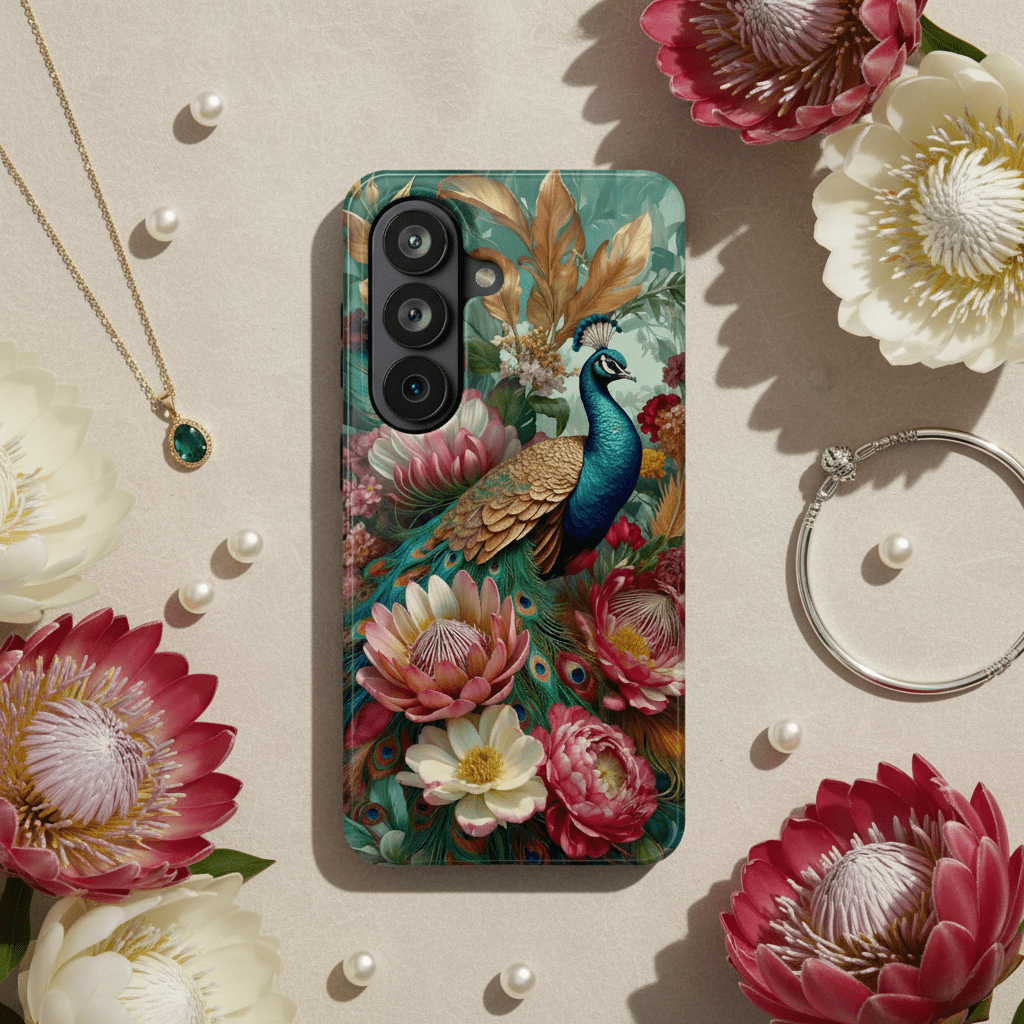 Peacock Floral Phone Case - MagSafe Compatible Protective - LucyKay store