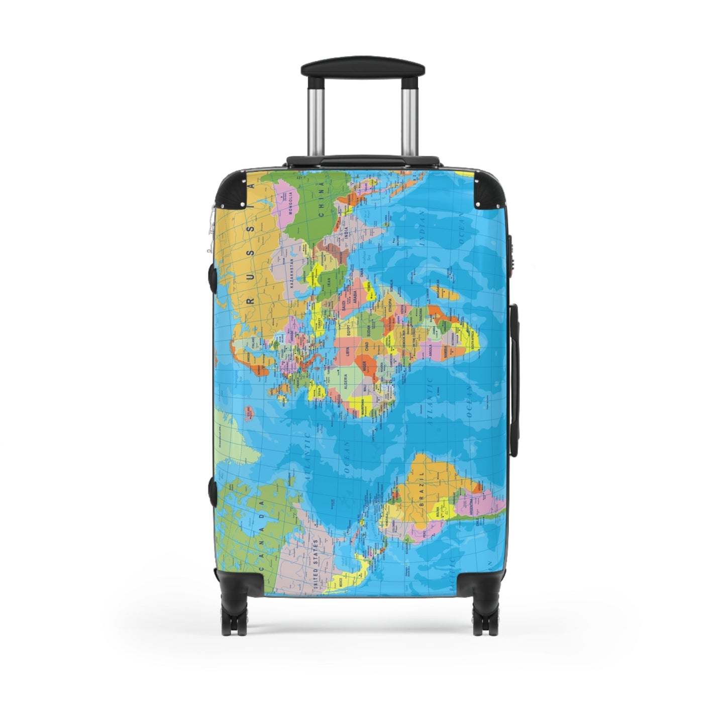 World Map Suitcase - Political Map Travel Luggage - LucyKay store