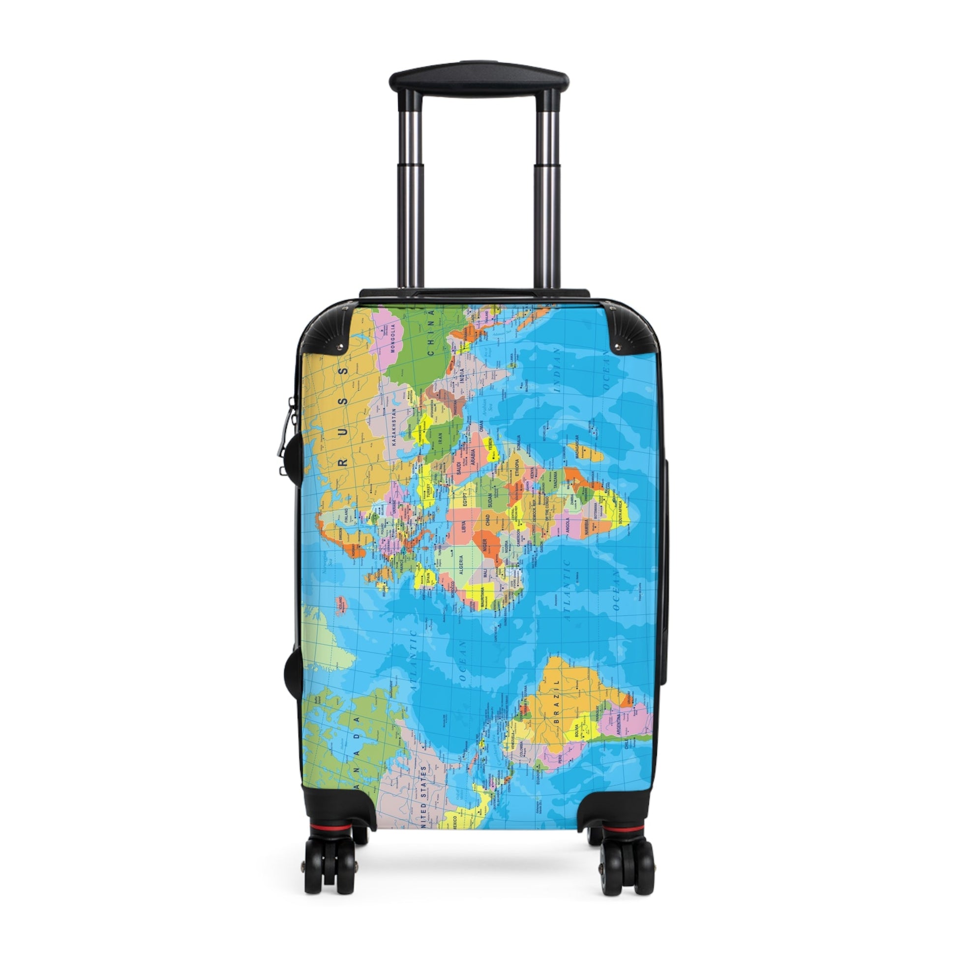World Map Suitcase - Political Map Travel Luggage - LucyKay store