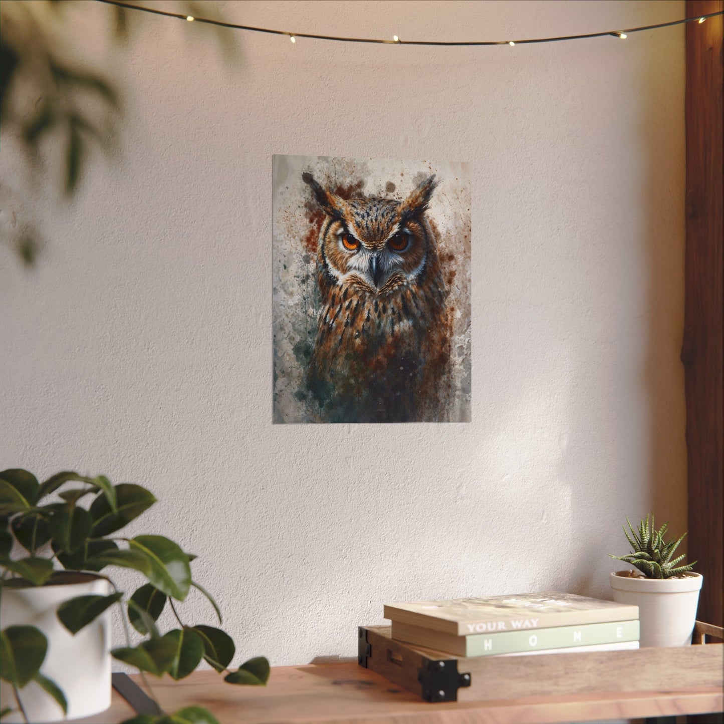 Textured Watercolor Matte Posters - Watercolor Owl Illustration - LucyKay store