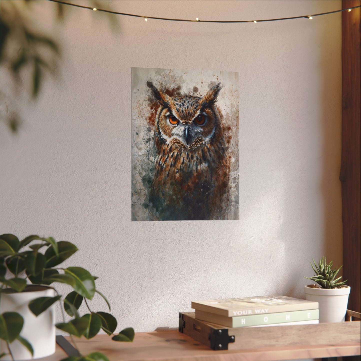 Textured Watercolor Matte Posters - Watercolor Owl Illustration - LucyKay store
