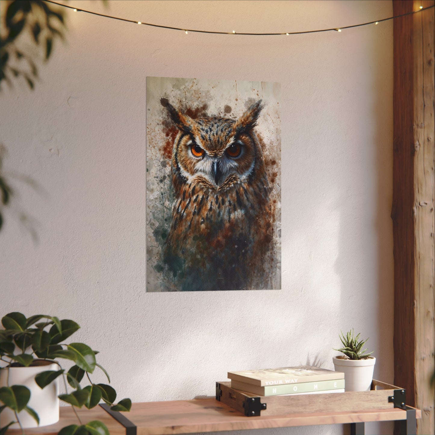 Textured Watercolor Matte Posters - Watercolor Owl Illustration - LucyKay store