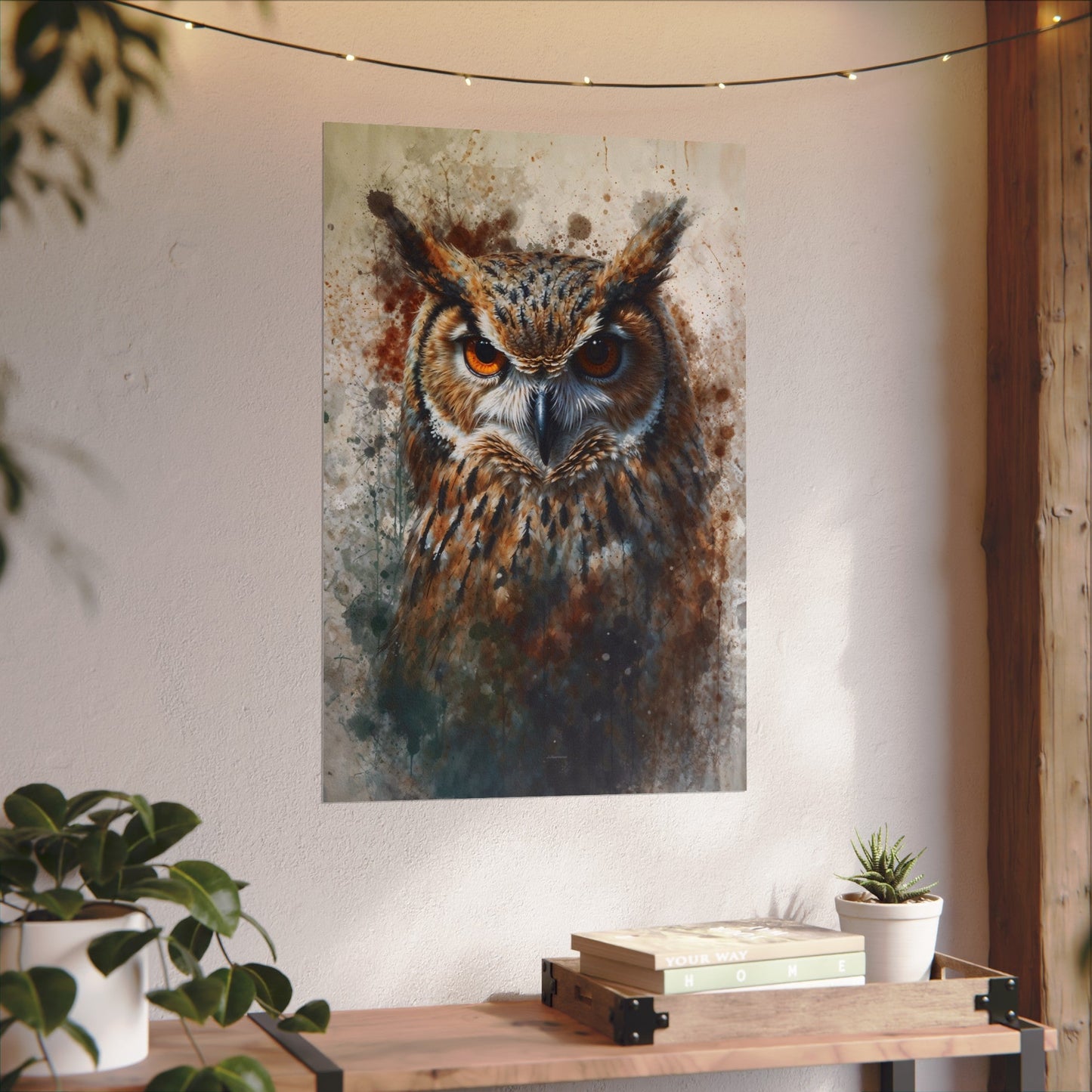Textured Watercolor Matte Posters - Watercolor Owl Illustration - LucyKay store