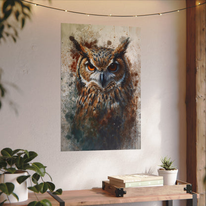 Textured Watercolor Matte Posters - Watercolor Owl Illustration - LucyKay store