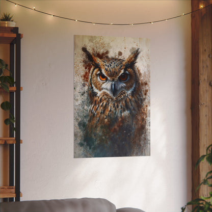 Textured Watercolor Matte Posters - Watercolor Owl Illustration - LucyKay store