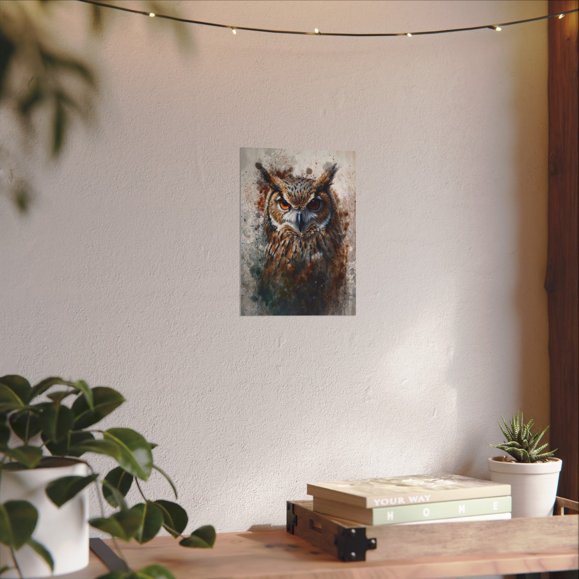 Textured Watercolor Matte Posters - Watercolor Owl Illustration - LucyKay store