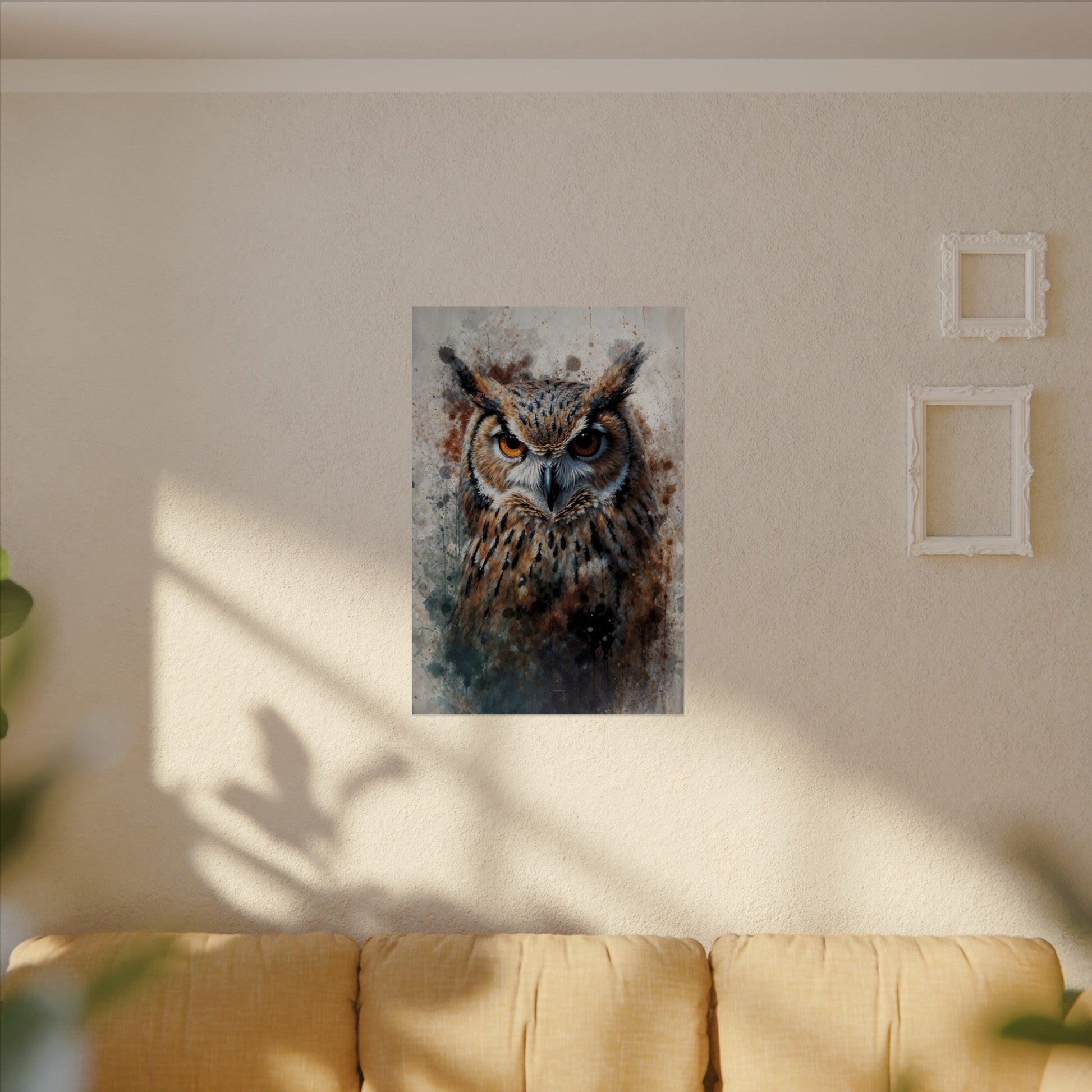 Textured Watercolor Matte Posters - Watercolor Owl Illustration - LucyKay store