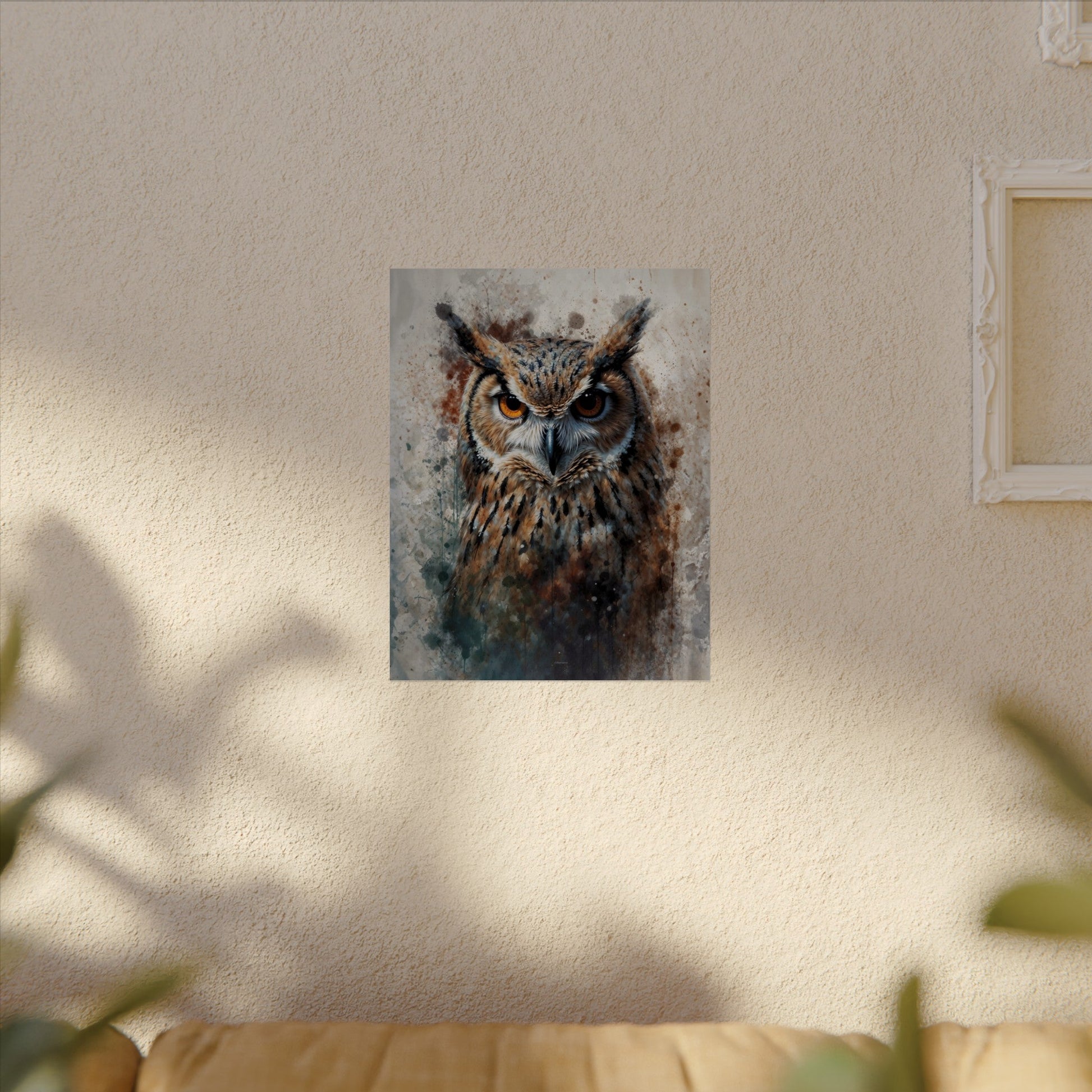 Textured Watercolor Matte Posters - Watercolor Owl Illustration - LucyKay store