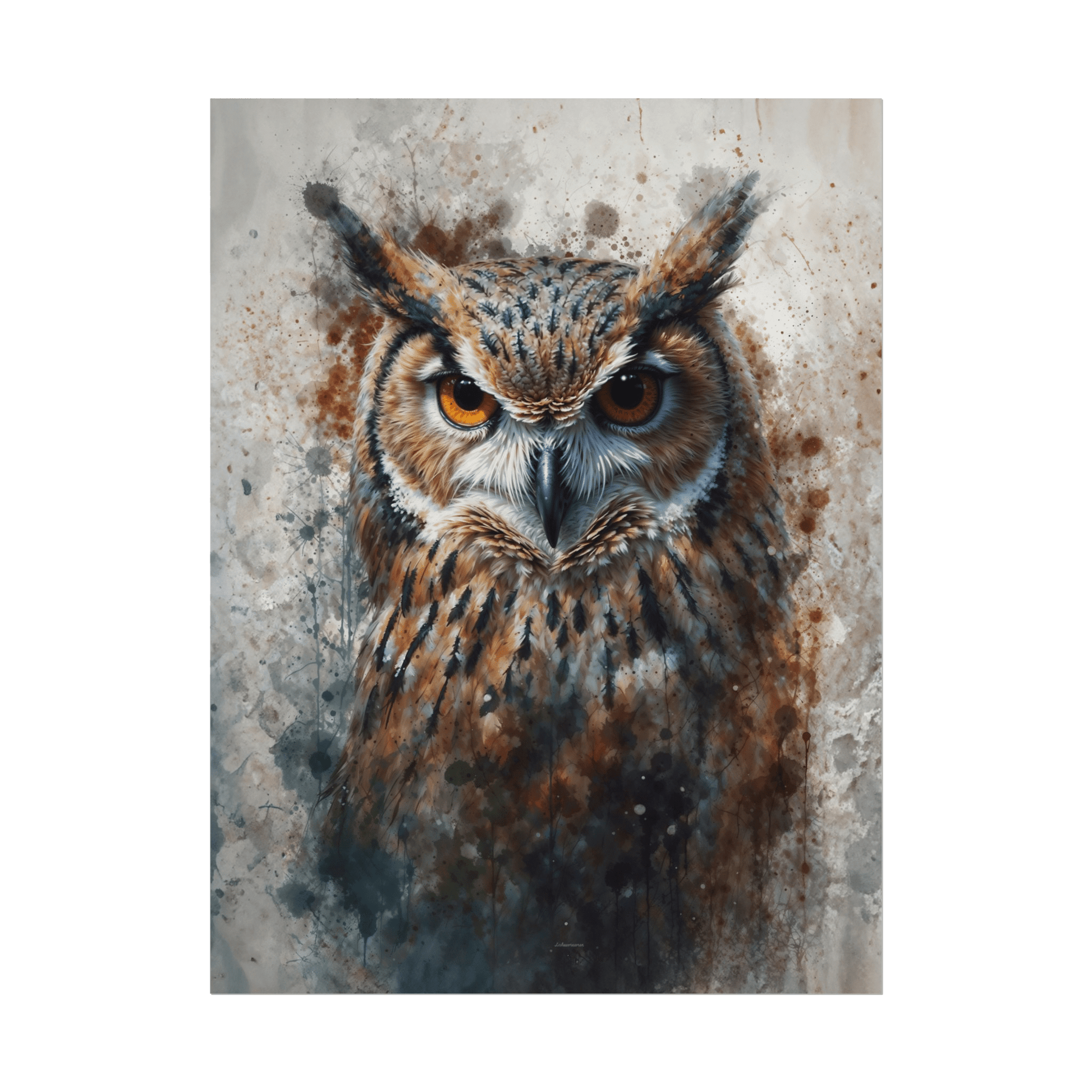 Textured Watercolor Matte Posters - Watercolor Owl Illustration - LucyKay store