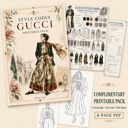Style Codes: Gucci-Inspired Printable Pack – Free Fashion Coloring Pages & Outfit Planner