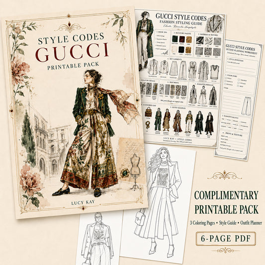Style Codes: Gucci-Inspired Printable Pack – Free Fashion Coloring Pages & Outfit Planner