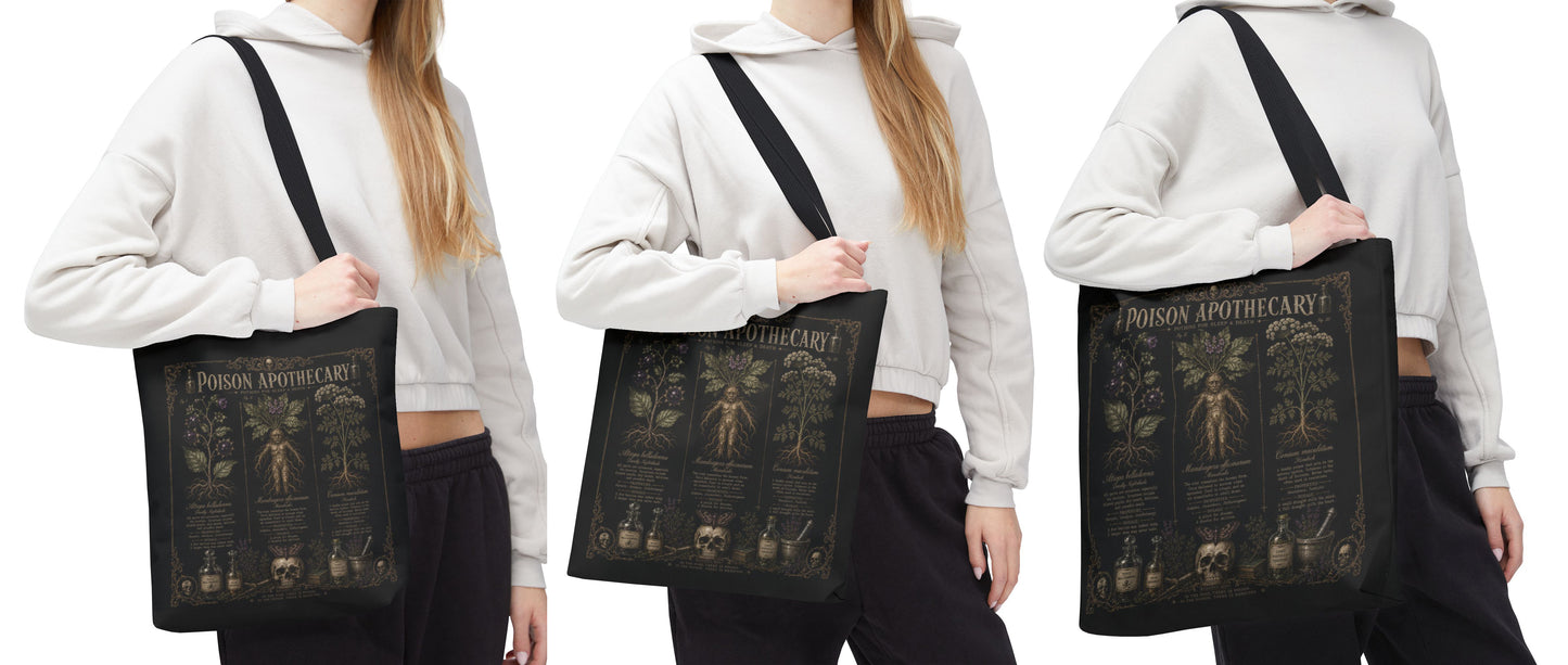 Witchy Botanical Tote Bag – Vintage Apothecary Herb Illustration