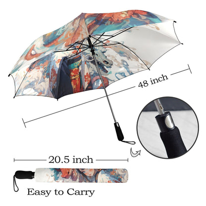 Umbrella - Semi - Automatic Foldable, Anime Fantasy Illustration - LucyKay store