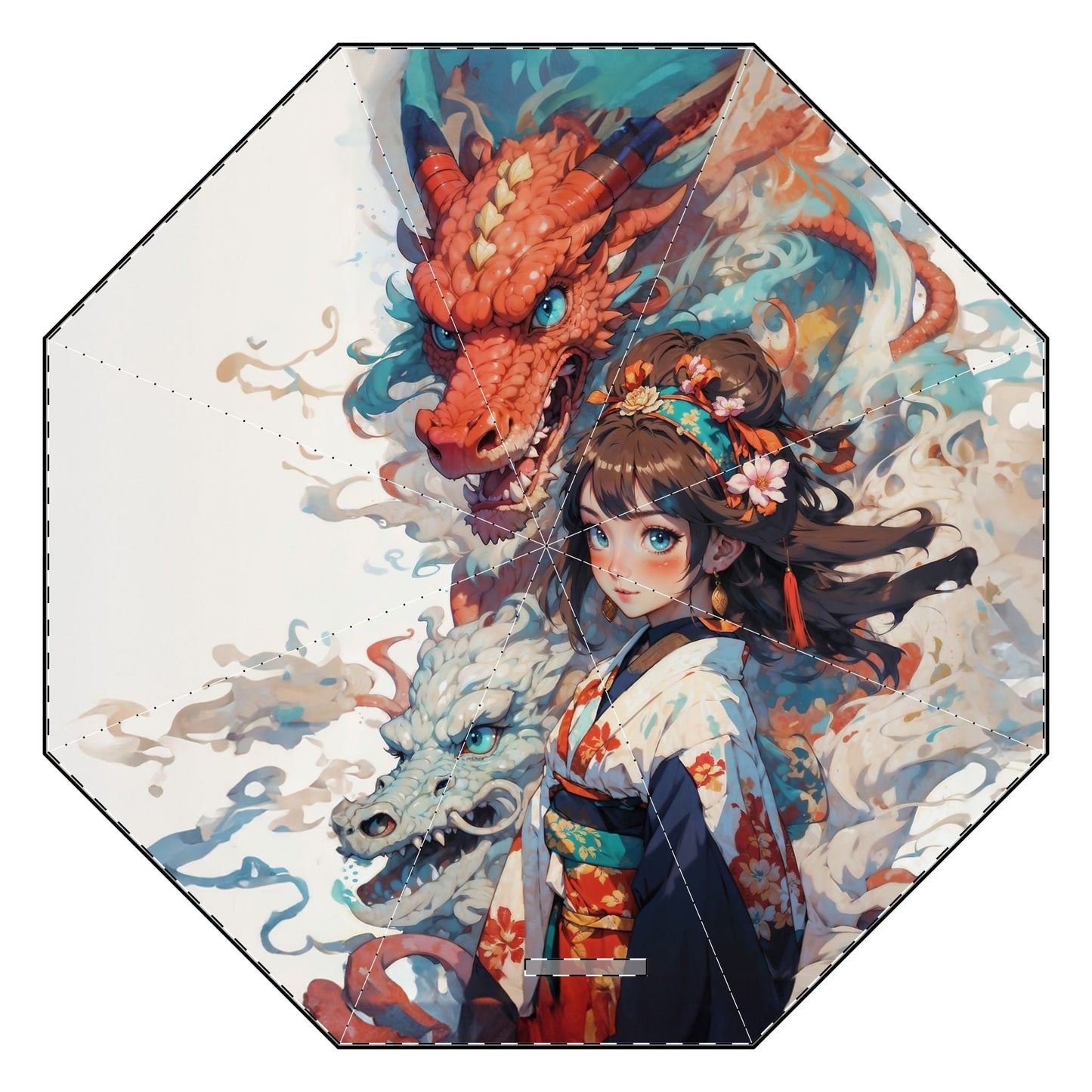 Umbrella - Semi - Automatic Foldable, Anime Fantasy Illustration - LucyKay store