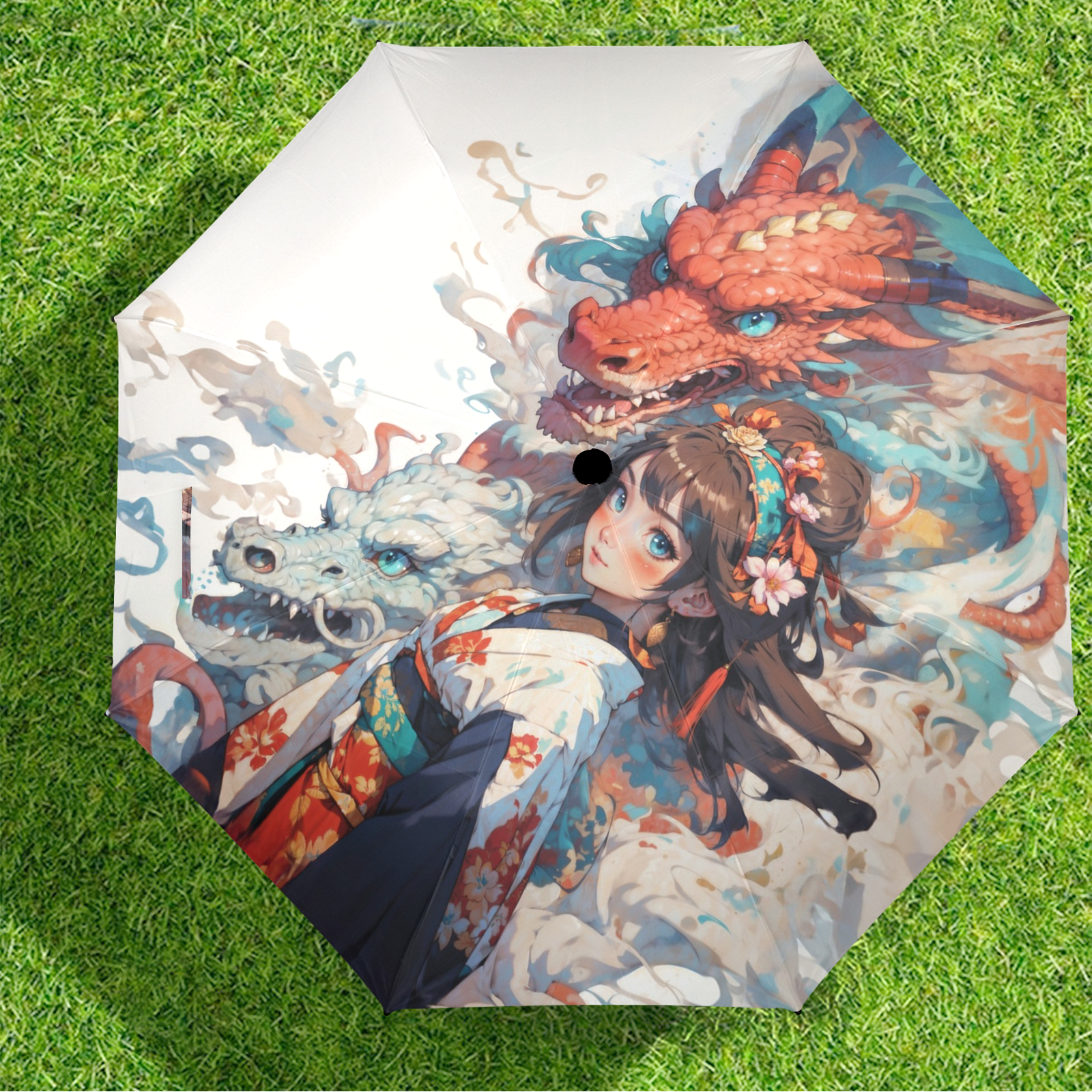 Umbrella - Semi - Automatic Foldable, Anime Fantasy Illustration - LucyKay store