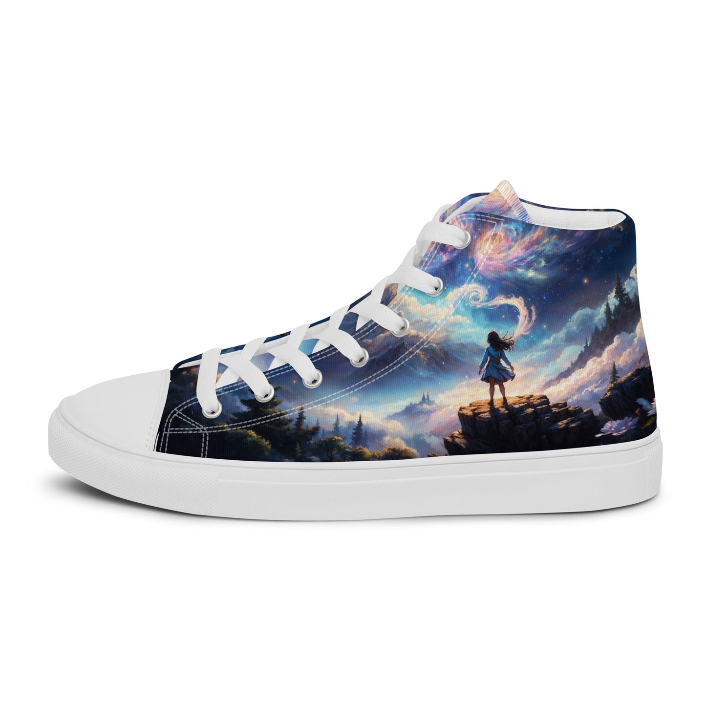 Unisex high top canvas shoes - A Starry Night Adventure - LucyKay store