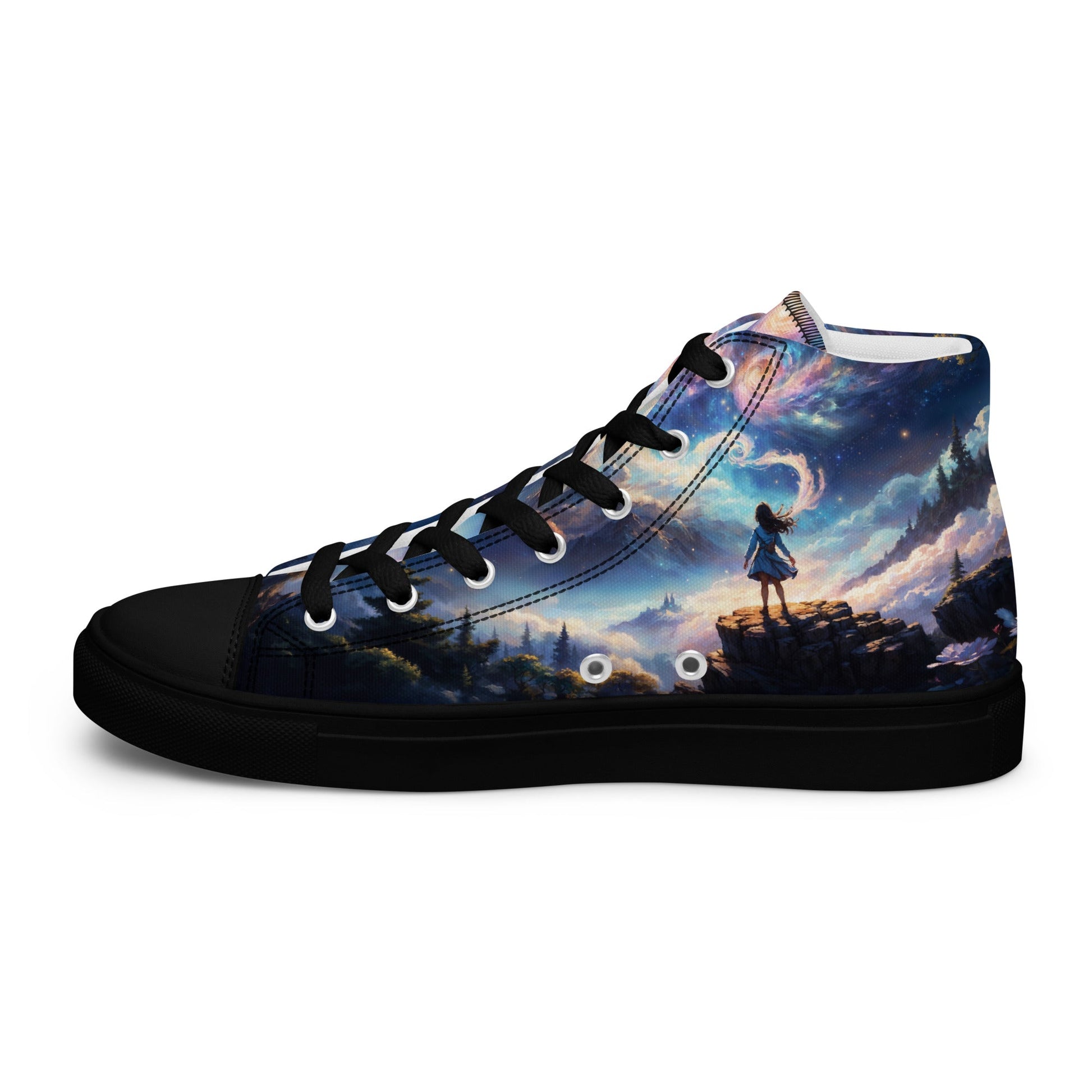 Unisex high top canvas shoes - A Starry Night Adventure - LucyKay store