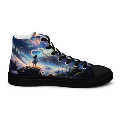 Unisex high top canvas shoes - A Starry Night Adventure - LucyKay store