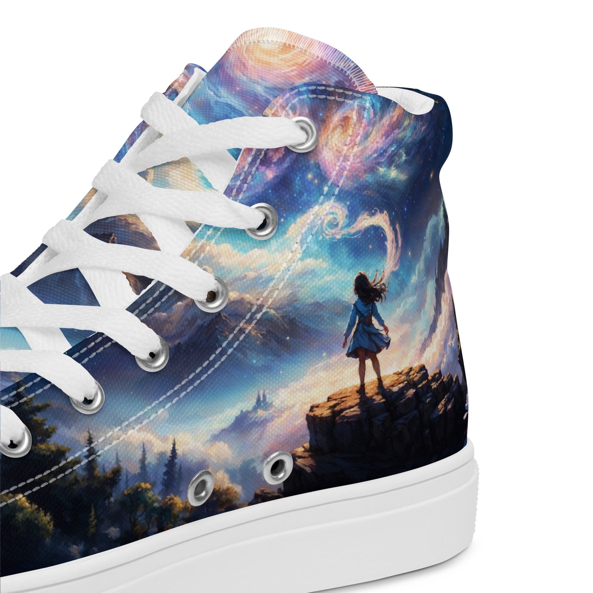 Unisex high top canvas shoes - A Starry Night Adventure - LucyKay store