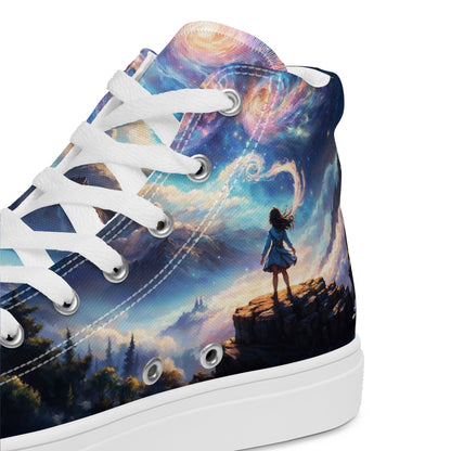 Unisex high top canvas shoes - A Starry Night Adventure - LucyKay store