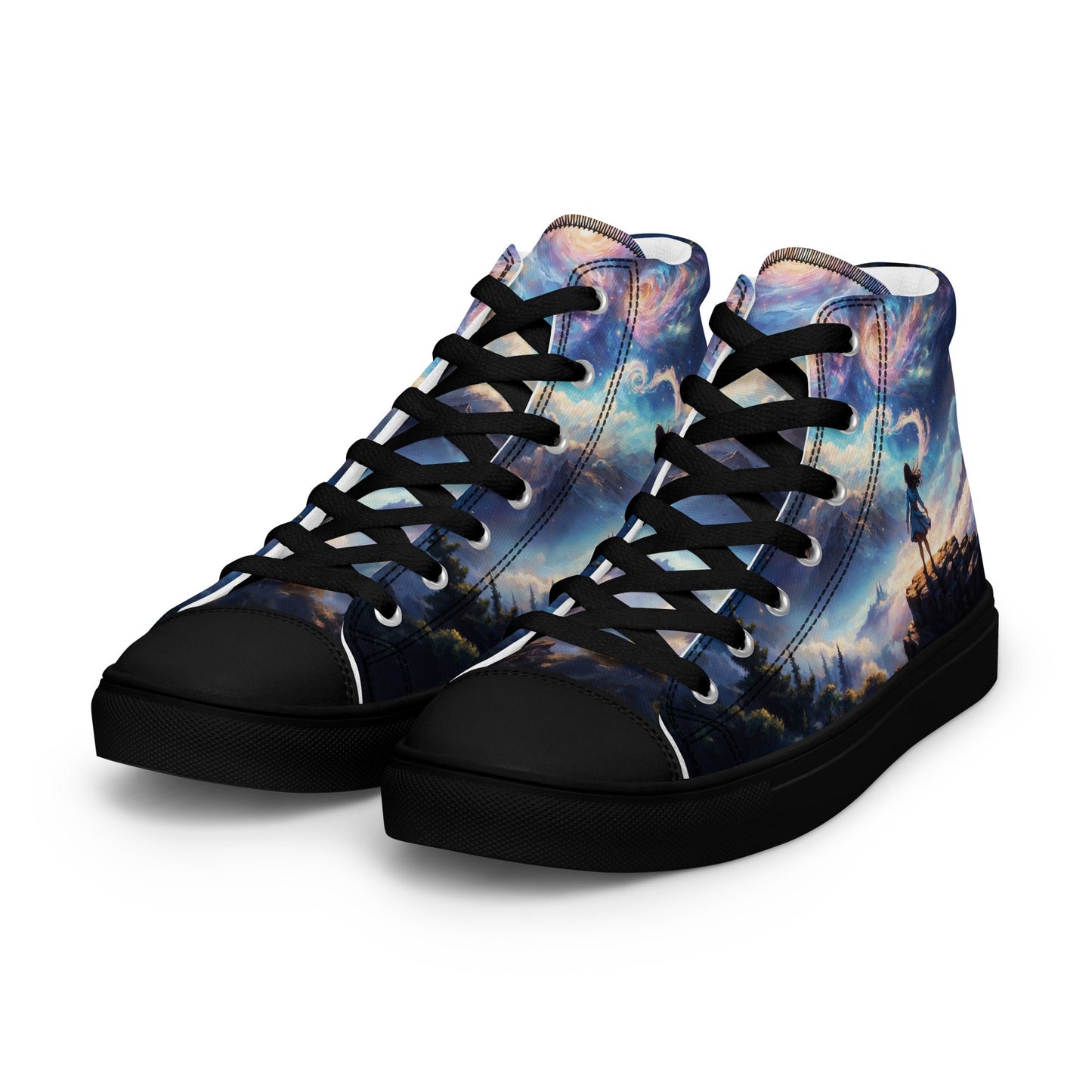 Unisex high top canvas shoes - A Starry Night Adventure - LucyKay store