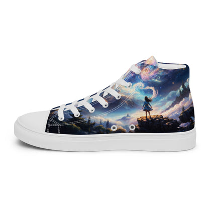 Unisex high top canvas shoes - A Starry Night Adventure - LucyKay store