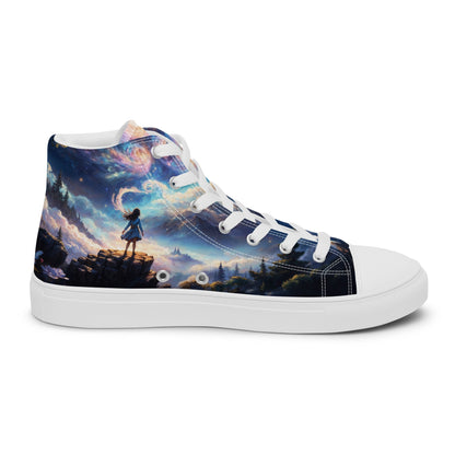 Unisex high top canvas shoes - A Starry Night Adventure - LucyKay store