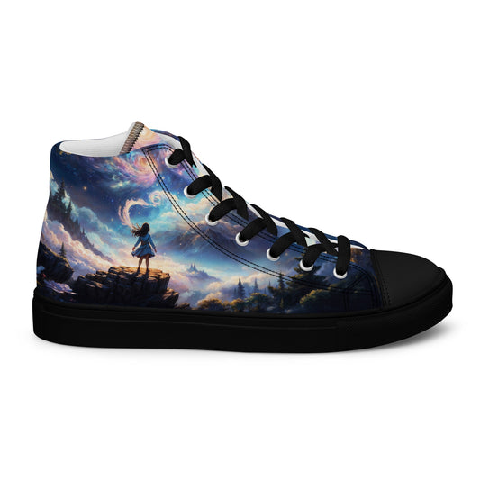 Unisex high top canvas shoes - A Starry Night Adventure - LucyKay store