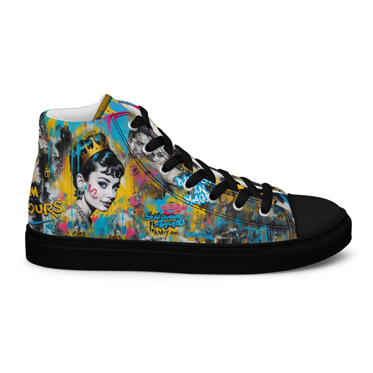 Unisex high top canvas shoes - Audrey Hepburn - LucyKay store