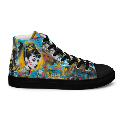 Unisex high top canvas shoes - Audrey Hepburn - LucyKay store