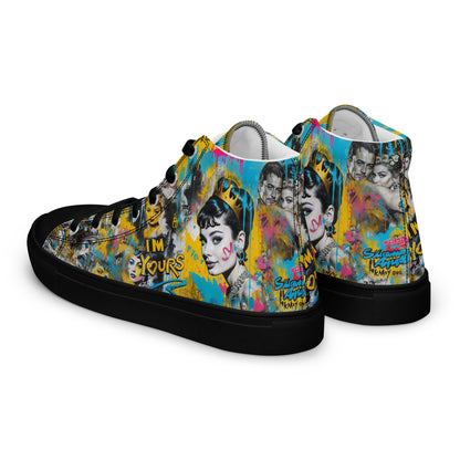 Unisex high top canvas shoes - Audrey Hepburn - LucyKay store