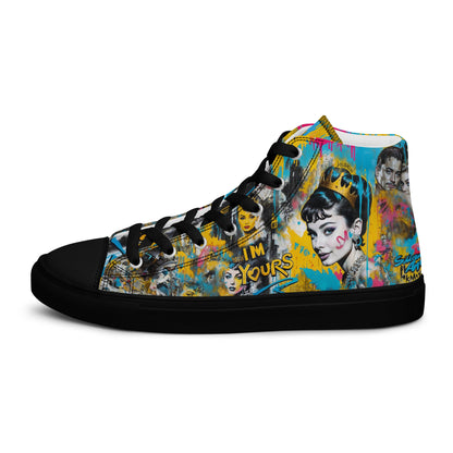 Unisex high top canvas shoes - Audrey Hepburn - LucyKay store