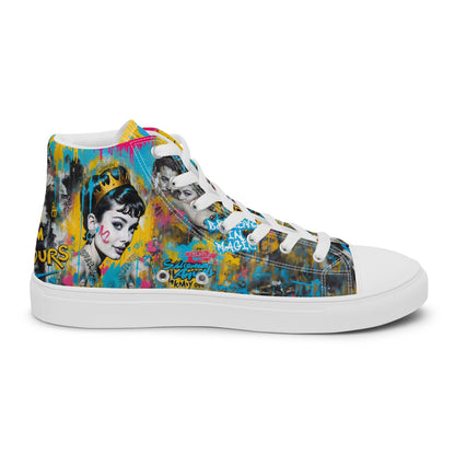 Unisex high top canvas shoes - Audrey Hepburn - LucyKay store