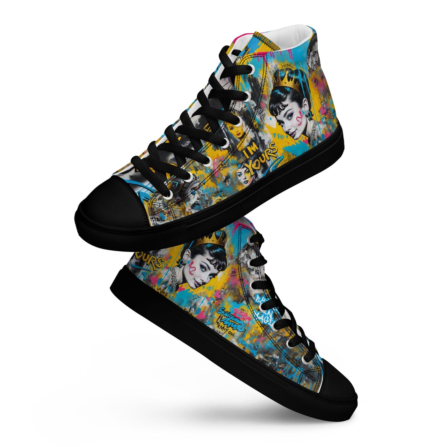Unisex high top canvas shoes - Audrey Hepburn - LucyKay store