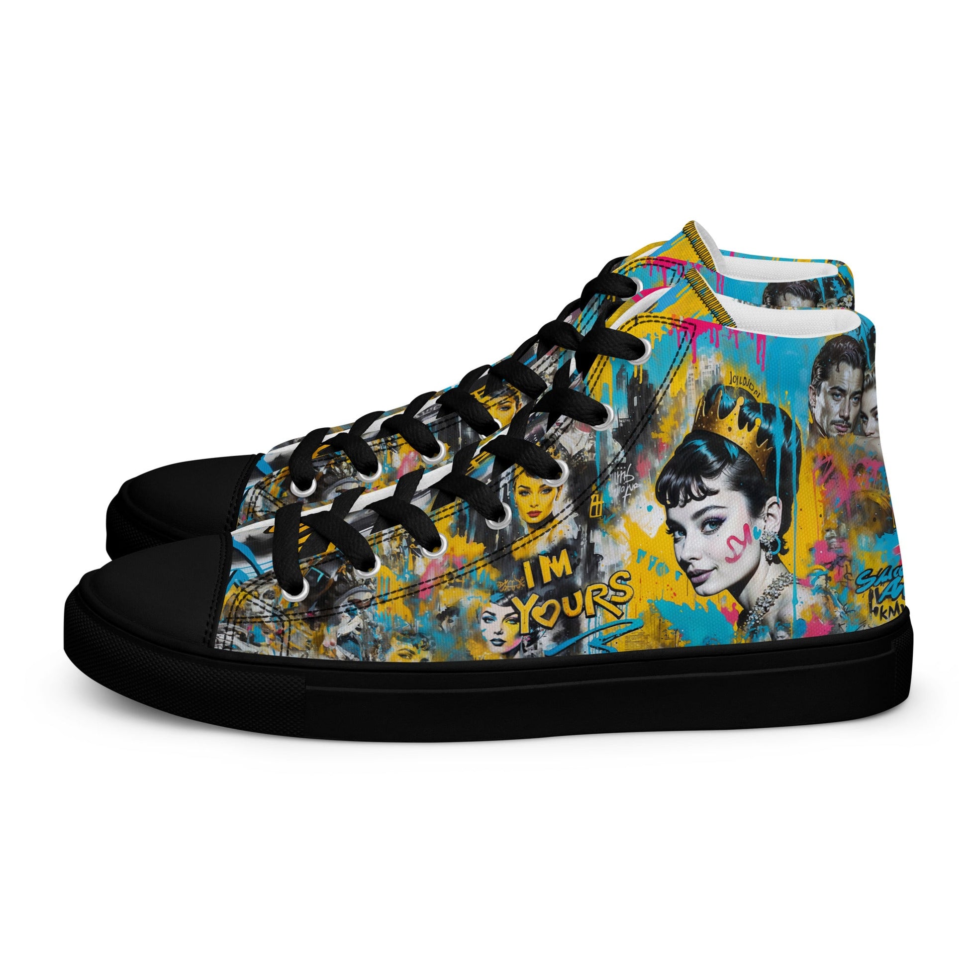 Unisex high top canvas shoes - Audrey Hepburn - LucyKay store