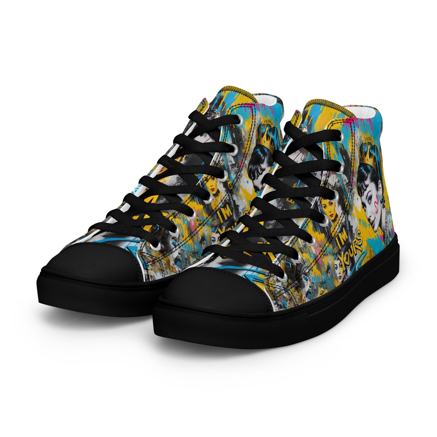 Unisex high top canvas shoes - Audrey Hepburn - LucyKay store