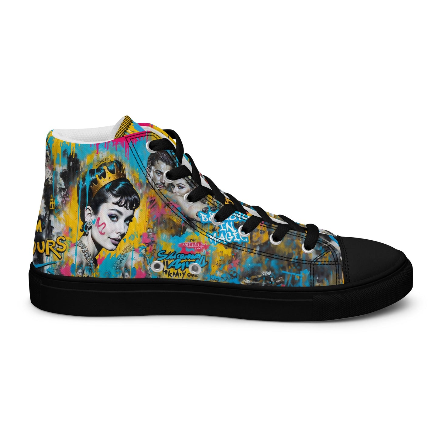Unisex high top canvas shoes - Audrey Hepburn - LucyKay store